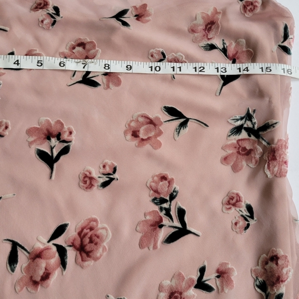 Floral Mesh Burnout Velvet Mini Dress - Picture 7 of 10